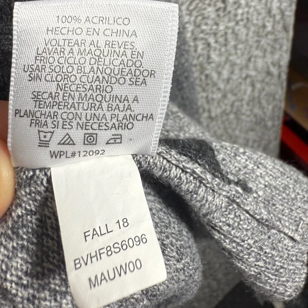 Haggar Mens Sweater Gray Crew Neck Long Sleeve Color Block Acrylic‎ Size XL
